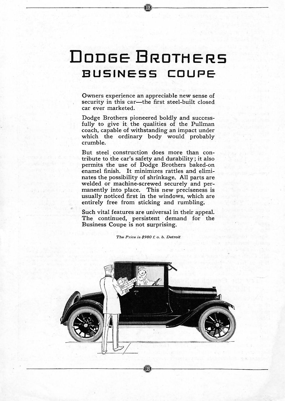 1922 Dodge Auto Advertising